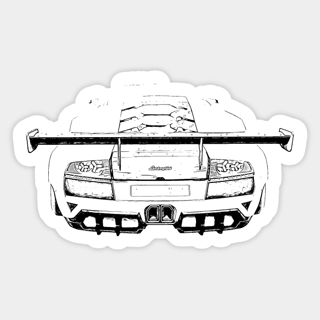 Murciélago GT  Wireframe Sticker by Auto-Prints